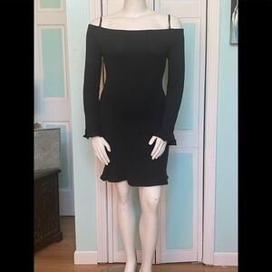Long Sleeve Off shoulder Plus size Bodycon dress 16 18 Black